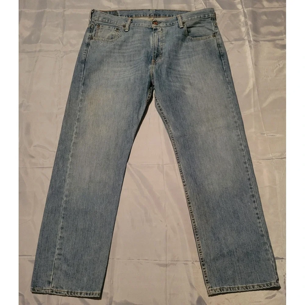 Levis 569 Mens 36x30 Denim Blue Jeans Medium Wash Loose Fit Straight‎ Leg Baggy